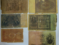 4 bancnote Germania anii 20 si 2 bancnote Rusia 1898 si 1909