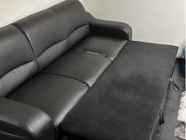 Canapea neagra 3 locuri extensibila