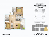 Apartament cu 3 camere - Metrou Berceni - 72 MP