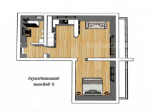 Apartament cu 2 camere, 69 mp, balcon, zona de Centura