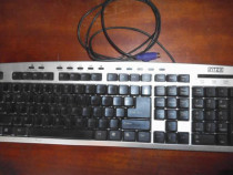 Tastatura Intex, 12 multimedia keys, Black-Silver, PS/2