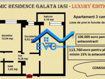 Apartament 3 camere, 75,84 mp, decomandat, de in Galata Ias