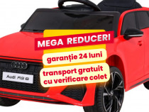 Masinuta Electrica Copii 1-4 Ani Audi RS6,Scaun Piele,Roti Moi #Rosu