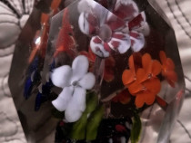 GLOB sticla (flori) decor VINTAGE (similar cu pestele din sticla)