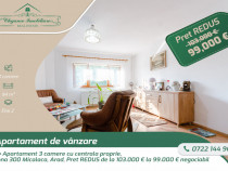 Apartament 3 camere cu centrala proprie, zona 300 Micalaca,