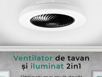 Ventilator de plafon sau perete cu lustra si telecomanda