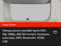 Videoproiector portabil Xgimi Elfin Flip 1080p, 400 ISO lumeni