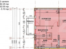 Apartament de 2 camere, de vanzare, in Sanpetru