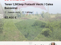 Teren 1,563mp Fratautii Vechi / Calea Bucovinei