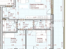 Apartament cu 3 camere, 67 mp, terasa de 22 mp, etaj interme