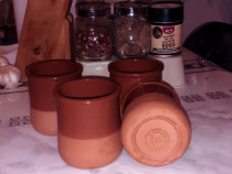 Cana ceramica teracota smaltuita, stil traditional