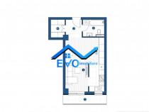 Apartament de , 1 camera, open space, Galata