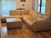 Canapea și 8 scaune piele Mobexpert