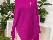 Bluza asimetrică mov magenta – NOUĂ • Marime universală • Brosă cadou