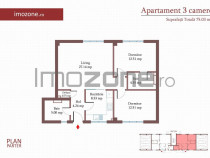 3 camere cu CURTE si PARCARE proprie, 75 MP, FINISAT MODE...