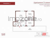 3 camere cu CURTE si PARCARE proprie, 75 MP, FINISAT MODE...