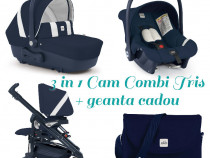 Carucior 3 in 1 Cam Combi Tris, Turcoaz (Carucior, Landou, Scaun Auto)