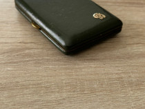 Tabacera de piel verde vintage