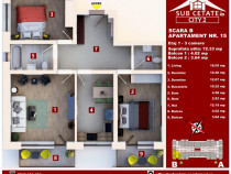 Cel mai mic pret apartament 3 camere, 72 mp utili, etaj 1