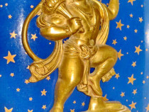 9224-Statuieta stativ veche Zeu Oriental bronz masiv aurit.