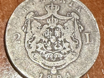 Moneda 2 lei din anul 1894