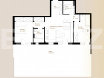 Apartament 3 camere decomandate, 74,96 mp + terasa 82,04 mp,