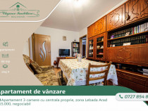 Apartament 3 camere cu centrala proprie, zona Lebada, Arad