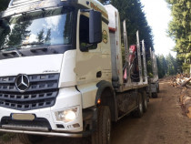 Camion forestier Mercedes Arocs + remorca 3 axe