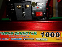 Invertor auto 12V 1000W putere pornire 2000W clesti 12V priza 220V. Pr