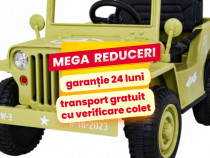 Masinuta Electrica Copii 1-6 Ani Jeep Military 4x4, Roti Moi Bej
