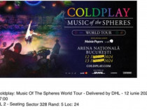 2 Bilete Coldplay locuri consecutive 12 Iunie