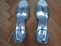Sandale pentru dama femei, argintiu cu toc confortabile DEOSEBITE
