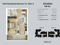 STUDIO - Tip 03 - Berceni - 400m Metrou