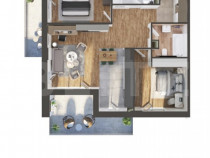 Apartament 3 camere, 2 bai, 81 mp, bloc nou, zona Fabricii