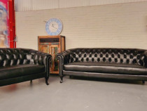 Set canapele Chesterfield Hampton 2+3 locuri, Piele