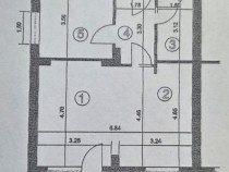 De vânzare – Apartament 2 camere, 59,08 mp, etaj 3/4 –