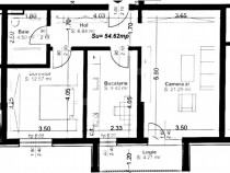 Apartament 2 camere, decomandat, 54mp utili, logie 4,21, zon