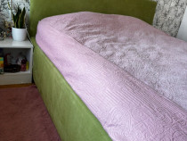 Pat tapitat cu saltea 160x200 + noptiere