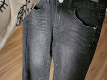 Blugi drepti strasuri cadou tricou