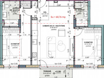 Apartament 3 camere, 2 bai, etajul 1, zero comision, Terra O