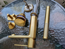 Accesorii baie gold brush/aur mat roca