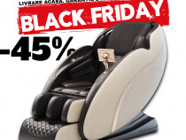 Fotoliu de masaj 0 gravity, BT, vibratii +FULL/ -45% GARANTIE 2 ANI