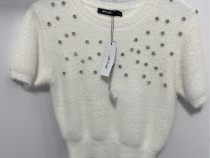 Bluză cu mânecă scurtă elegantă