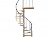 Scara din lemn masiv pe rotund