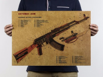 Poster vintage Automat AKM hartie kraft dimensiune 51x35.cm