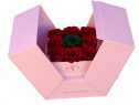 Aranjament 9 Trandafiri Criogenați în cutie cub ascunsa