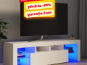 Comodă TV cu lumini LED, alb, 140×36×40H cm Suport TV & Masă TV