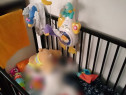 Patut din lemn maro, BabyNeeds, Timmi, cu laterala culisanta + Bonus