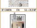 Garsoniera confort 1, bloc nou, etaj 2, strada TINERETULUI -