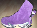 Ghete GRYXX dama casual noi piele intoarsa negre si mov nr. 37